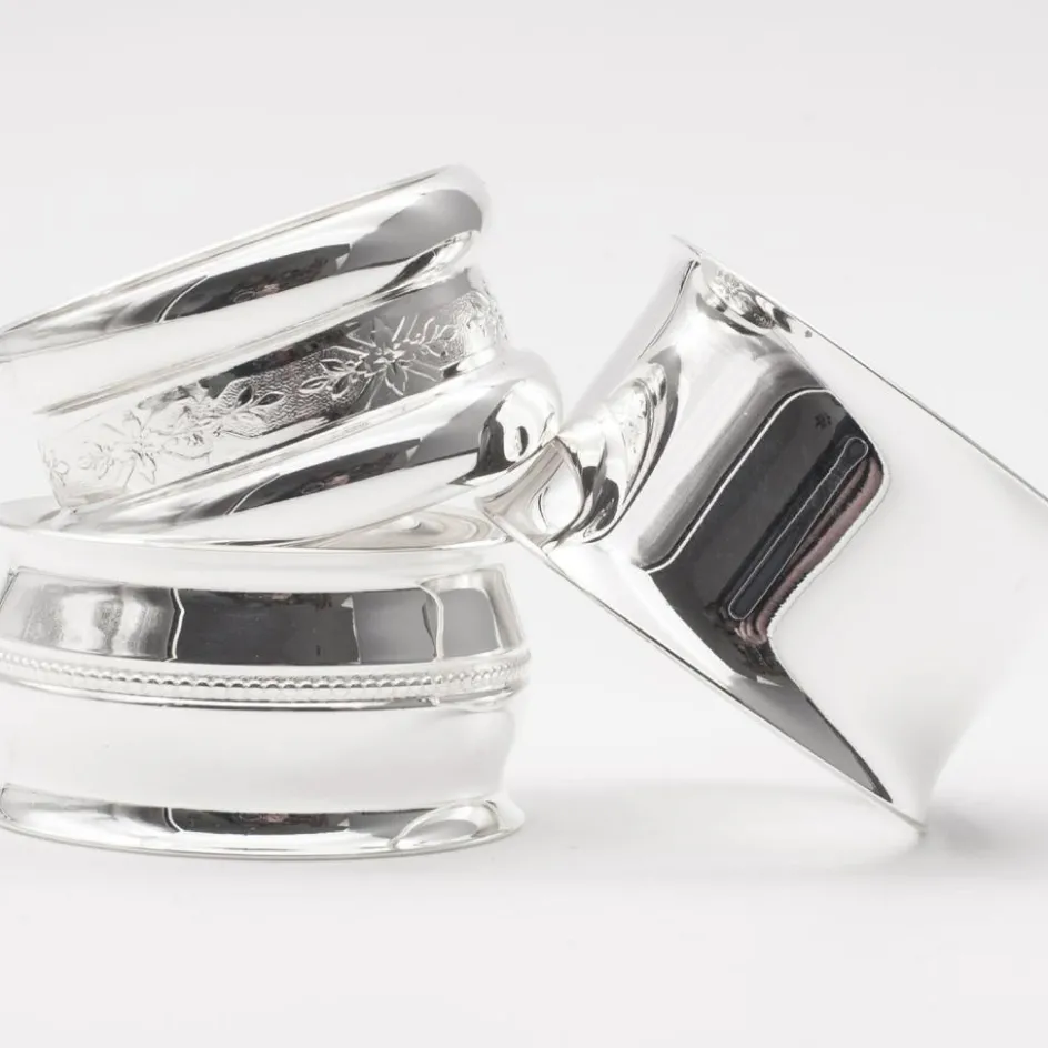 Rond de serviette Contemporaine personnalisable (métal argenté)|Daniel Crégut Discount