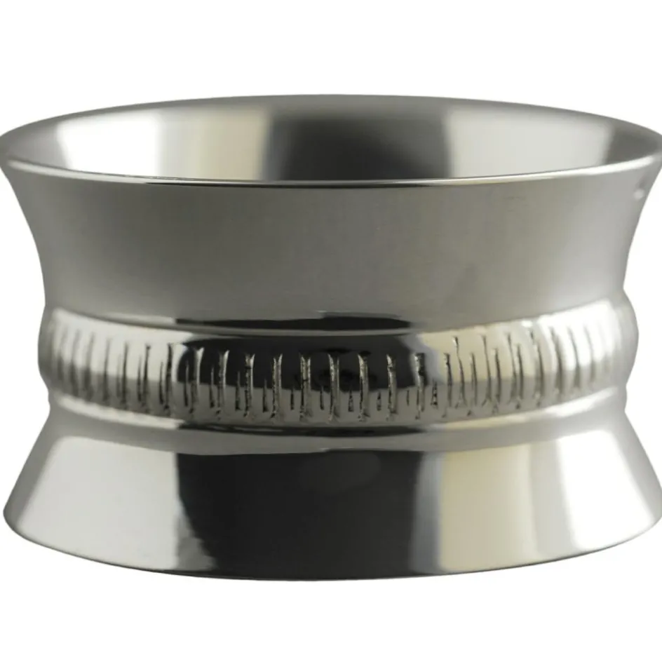 Rond de serviette Godron bombé personnalisable (métal argenté) dans son coffret|Daniel Crégut Best