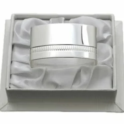 Rond de serviette Lien Godron (métal argenté) dans son coffret|Daniel Crégut