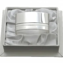 Discount Daniel Crégut Rond de serviette Lien Godron personnalisable (métal argenté) dans son coffret