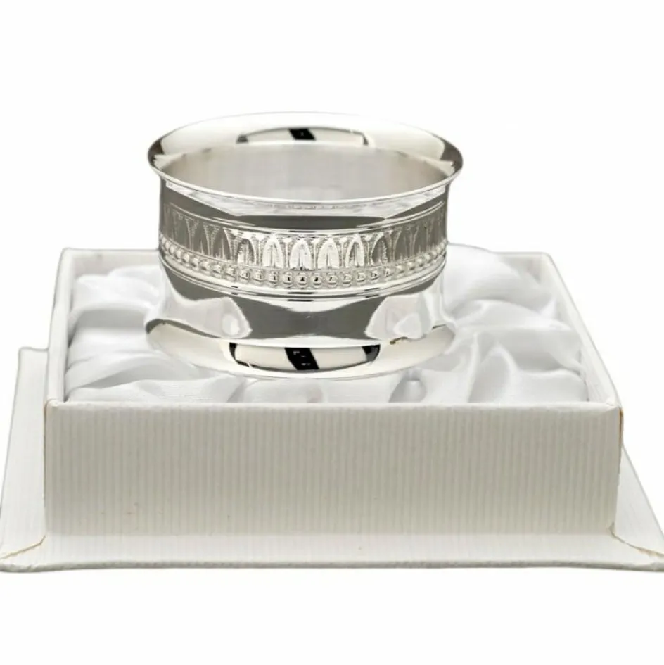 Rond de serviette Marie-Louise en métal argenté + coffret (personnalisable)|Daniel Crégut New