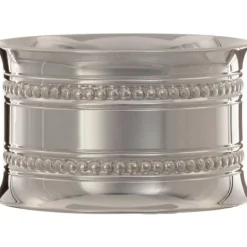 Rond de serviette Perles 2 rangs personnalisable (métal argenté) dans son coffret|Daniel Crégut New