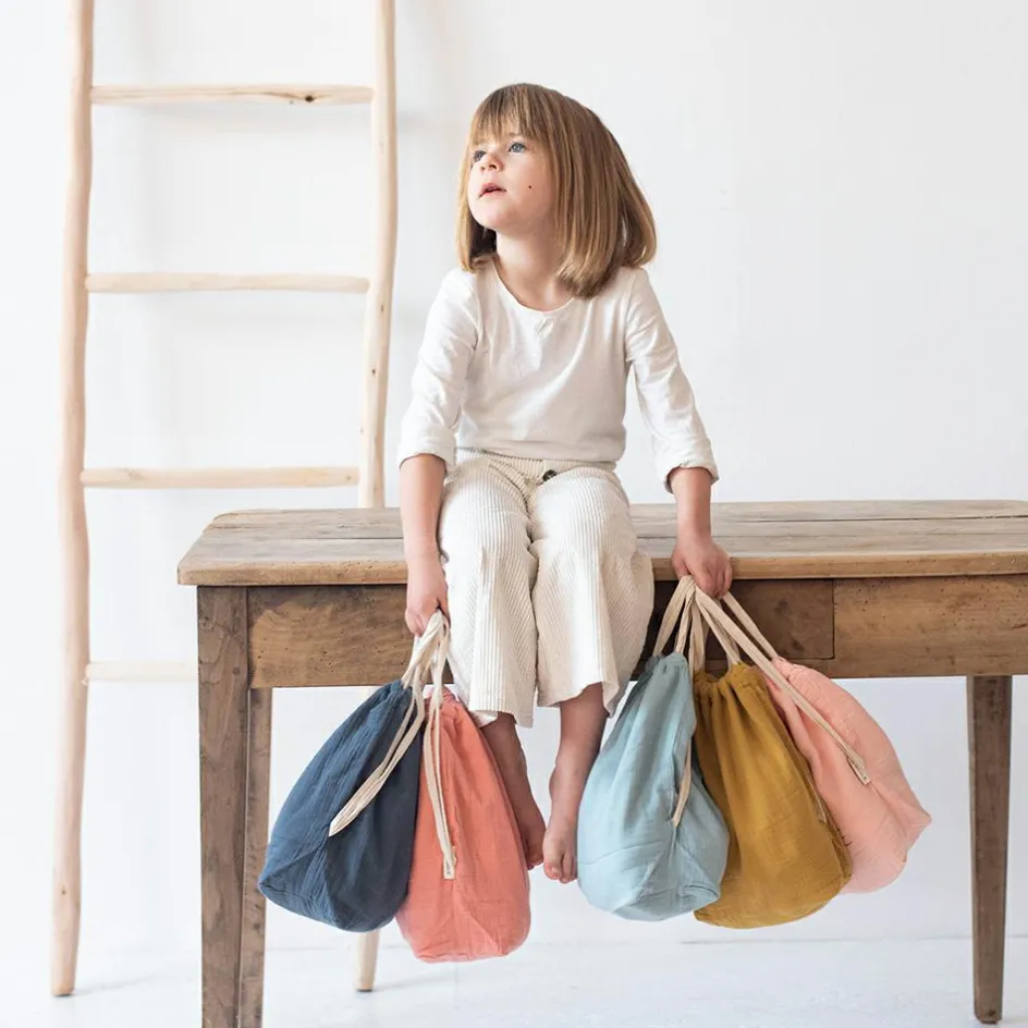 Sac à dos à ficelles bleu pétrole (personnalisable)|Les Griottes