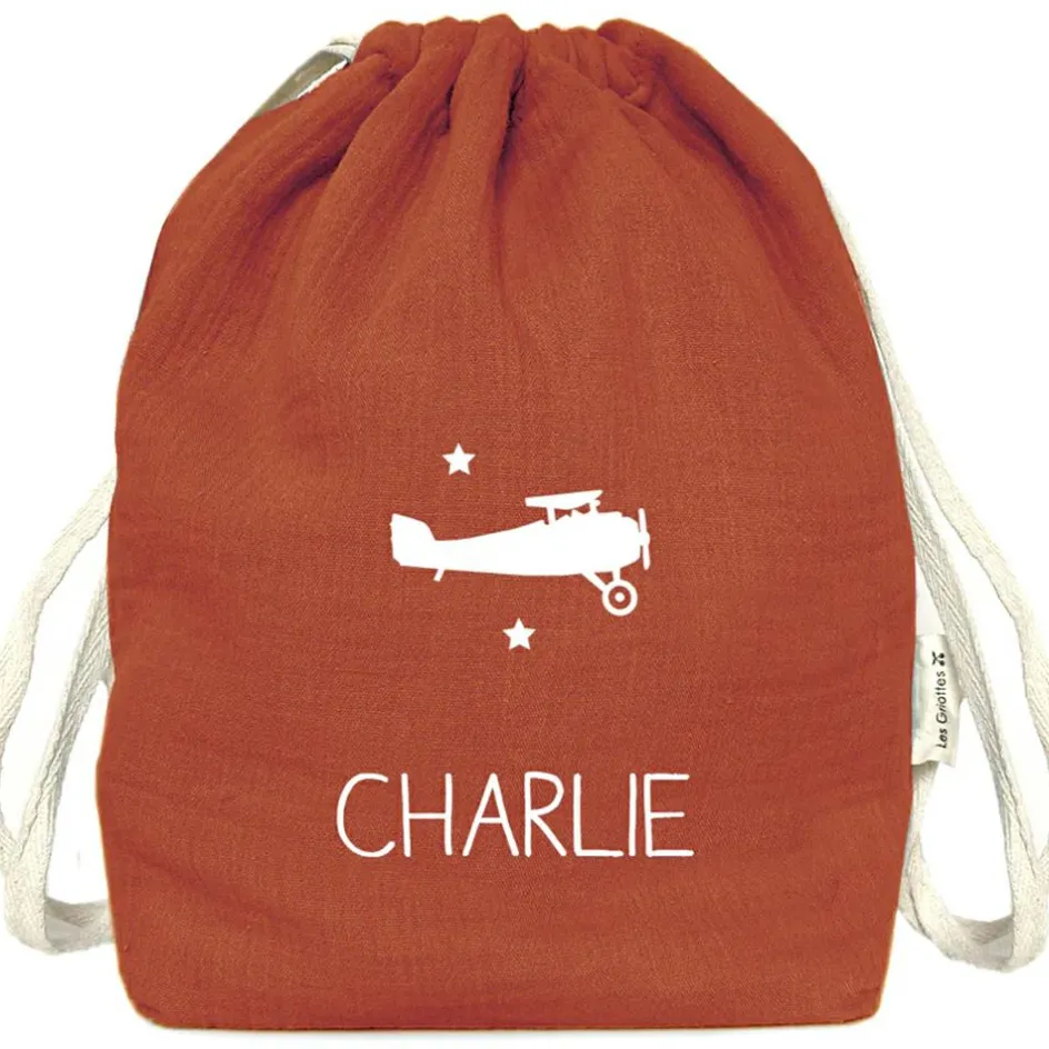 Online Les Griottes Sac à dos à ficelles terracotta (personnalisable)