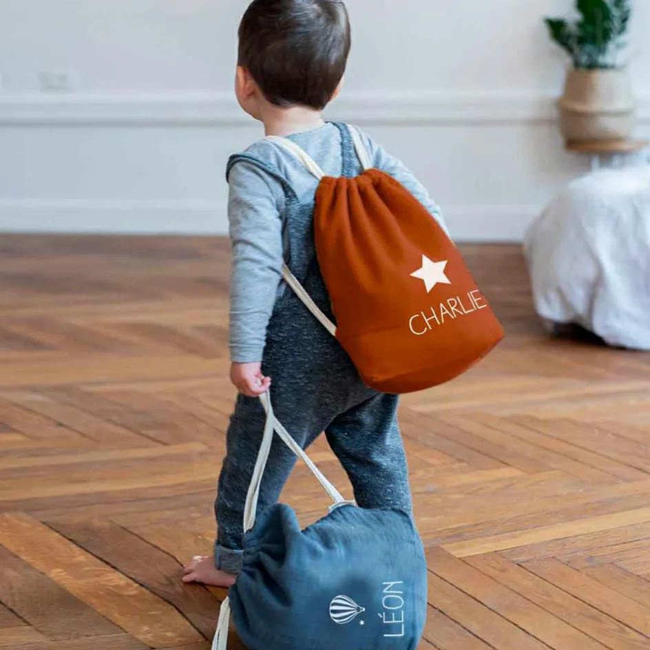 Online Les Griottes Sac à dos à ficelles terracotta (personnalisable)