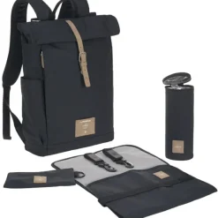 Hot Lässig Sac à dos à langer en polyester recyclé Rolltop bleu nuit