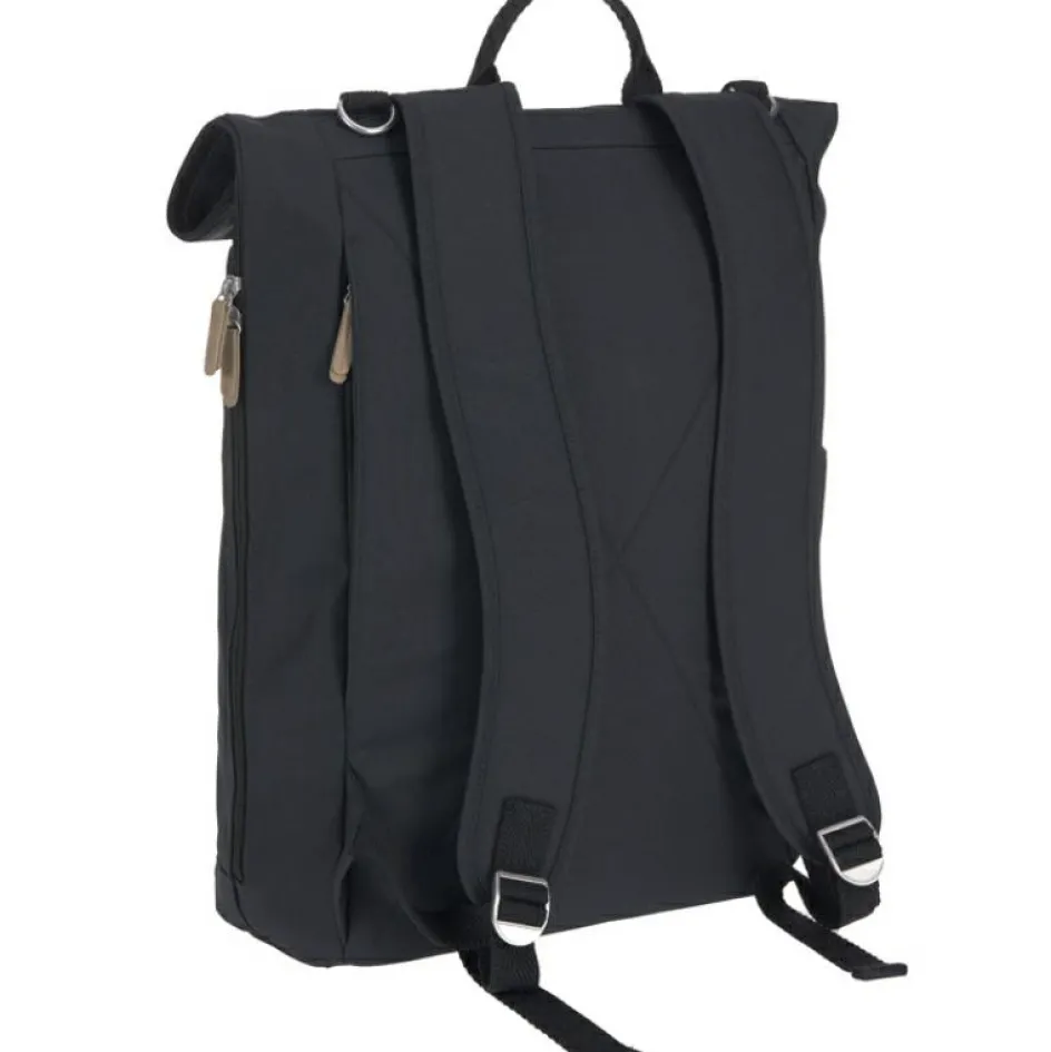 Hot Lässig Sac à dos à langer en polyester recyclé Rolltop bleu nuit