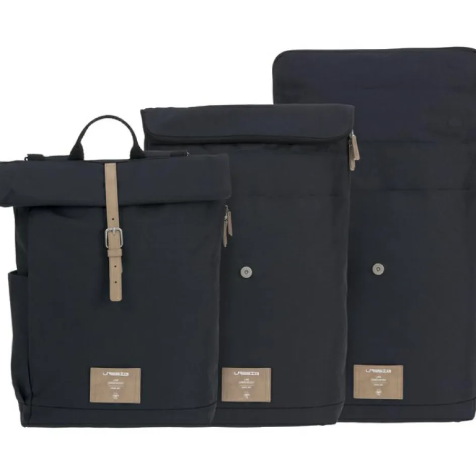 Hot Lässig Sac à dos à langer en polyester recyclé Rolltop bleu nuit