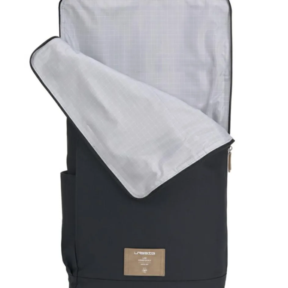 Hot Lässig Sac à dos à langer en polyester recyclé Rolltop bleu nuit