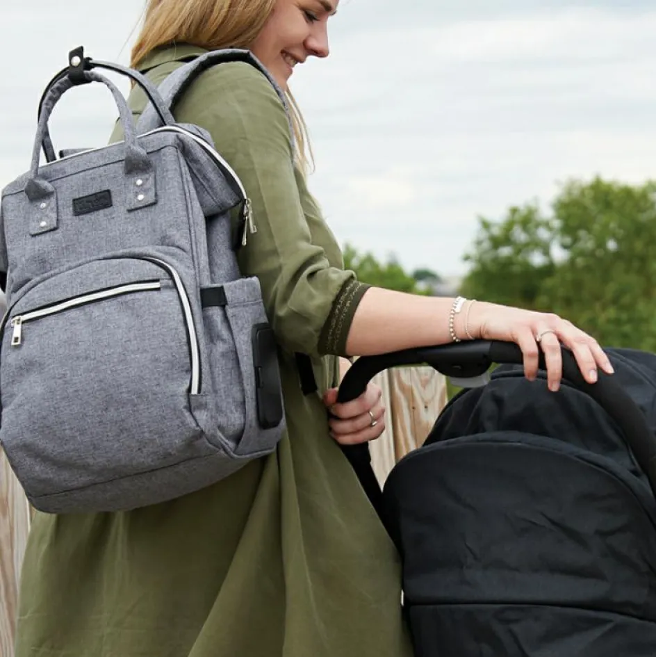 Sac à dos à langer gris|Tinéo Online