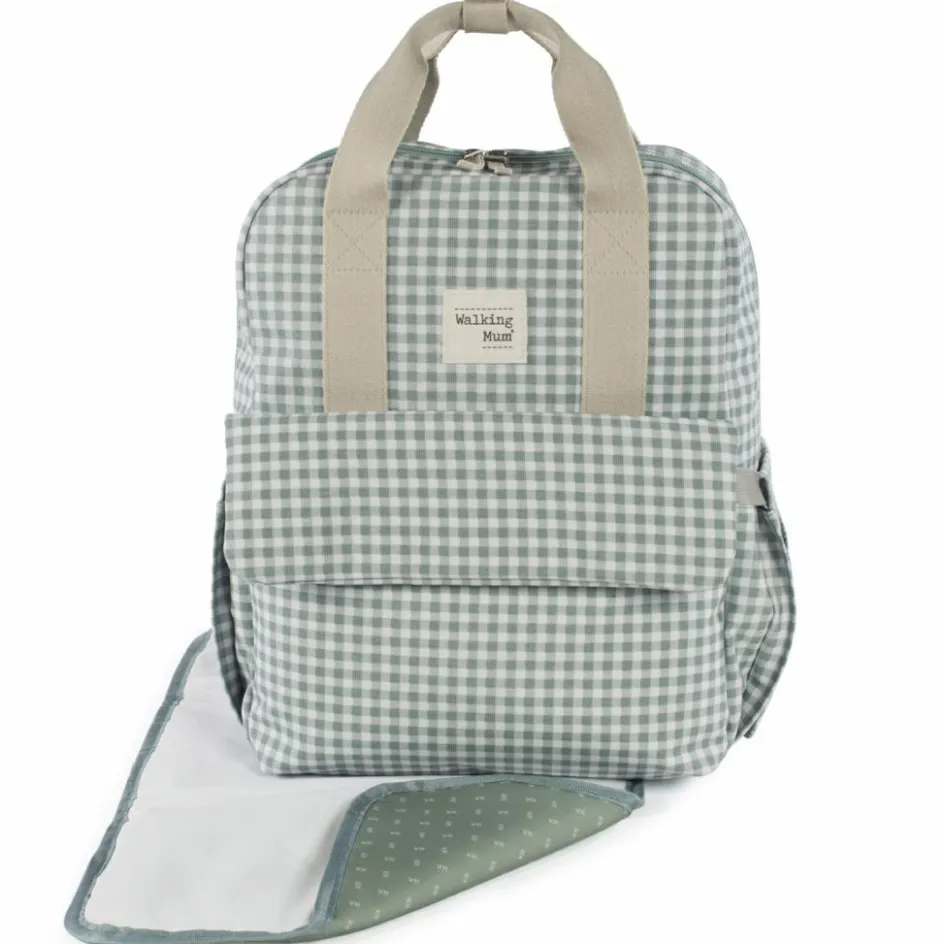 Best Walking Mum Sac à dos à langer I love Vichy vert