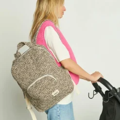 Sac à dos à langer Léopard beige|BEBEL