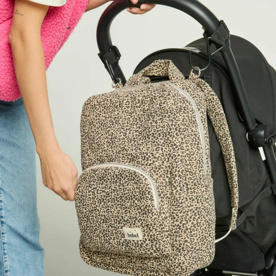 Sac à dos à langer Léopard beige|BEBEL