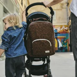 Sac à dos à langer Léopard noir|BEBEL Hot