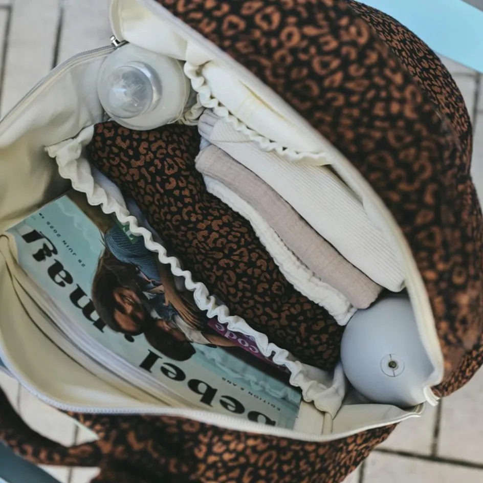 Sac à dos à langer Léopard noir|BEBEL Hot