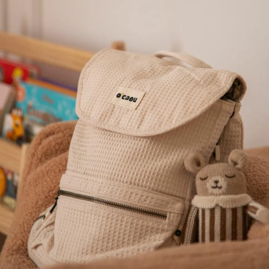 Hot O'Caou Sac à dos à langer évolutif nid d'abeille Chair