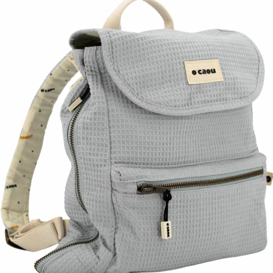 Sac à dos à langer évolutif nid d'abeille Bleu-Gris|O'Caou Clearance