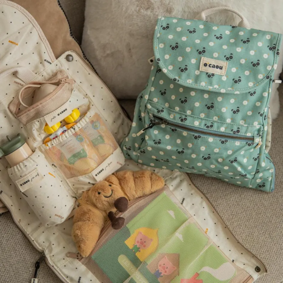 Hot O'Caou Sac à dos à langer évolutif Panda Bleu-Vert