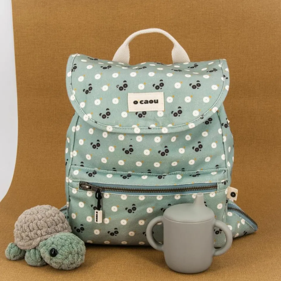 Hot O'Caou Sac à dos à langer évolutif Panda Bleu-Vert