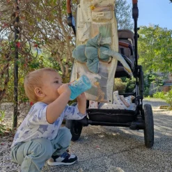 Hot O'Caou Sac à dos à langer évolutif Panda Bleu-Vert