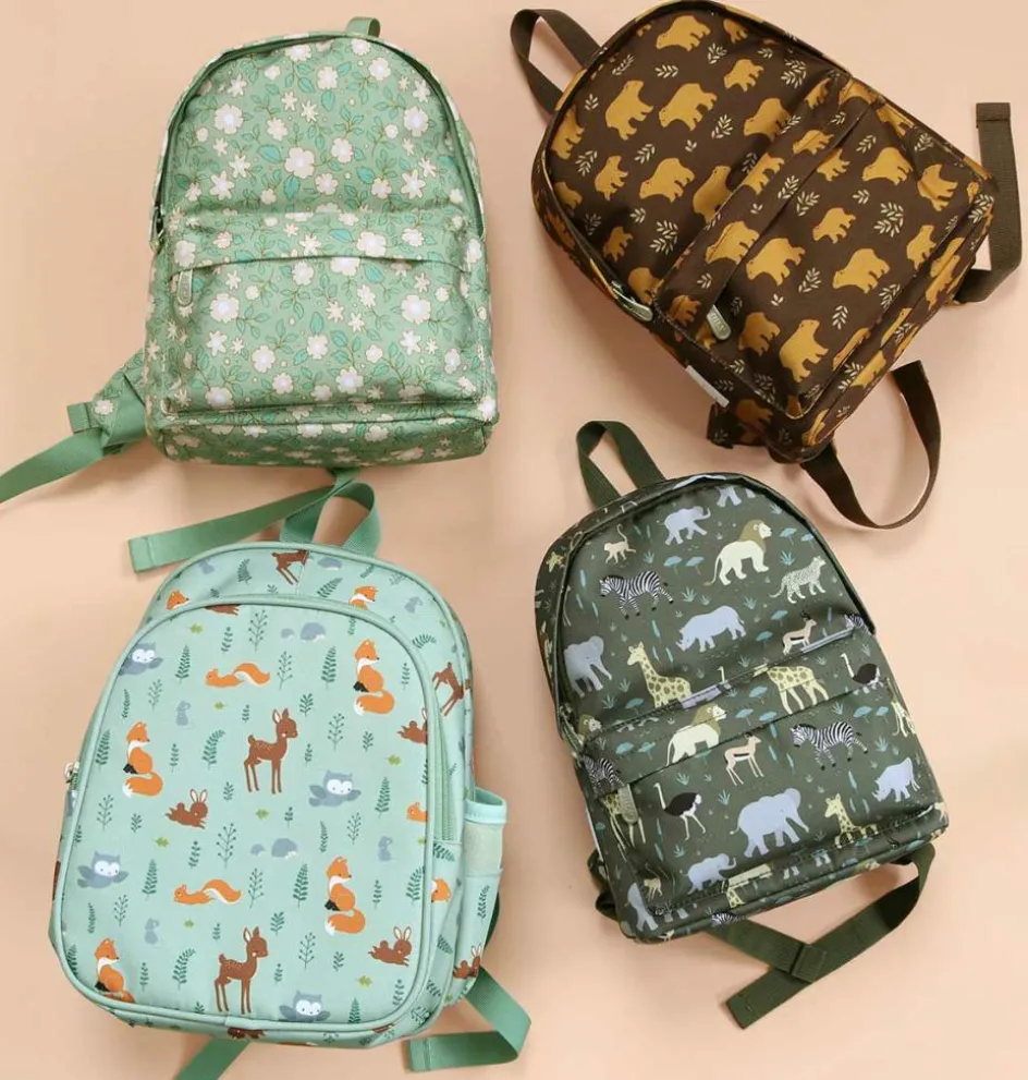 Sale A Little Lovely Company Sac à dos bébé Fleurs sauge