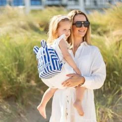 New Childhome Sac à dos bébé My First Bag rayures bleu électrique-bleu clair