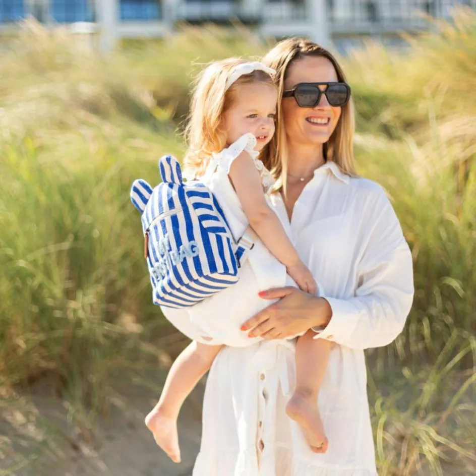 New Childhome Sac à dos bébé My First Bag rayures bleu électrique-bleu clair