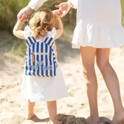 New Childhome Sac à dos bébé My First Bag rayures bleu électrique-bleu clair