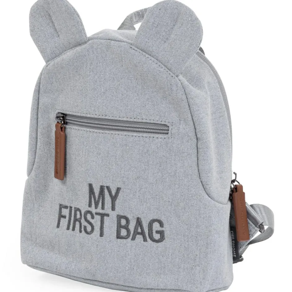 Sac à dos bébé My first bag canvas gris (24 cm)|Childhome Outlet