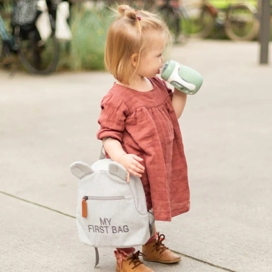 Sac à dos bébé My first bag canvas gris (24 cm)|Childhome Outlet