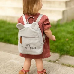 Sac à dos bébé My first bag canvas gris (24 cm)|Childhome Outlet