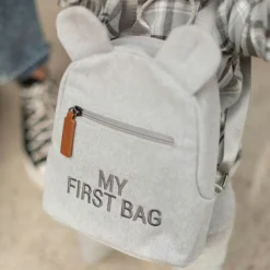 Sac à dos bébé My first bag canvas gris (24 cm)|Childhome Outlet