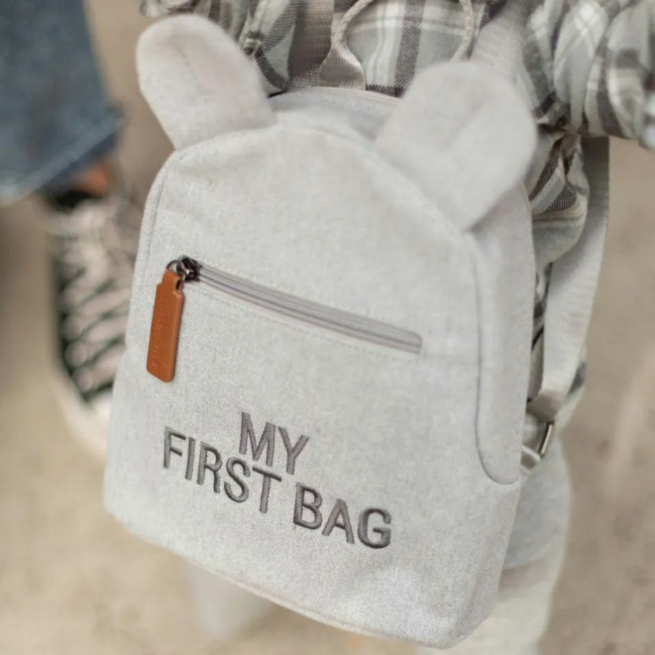Sac à dos bébé My first bag canvas gris (24 cm)|Childhome Outlet