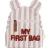 Hot Childhome Sac à dos bébé My First Bag rayures nude-terracotta
