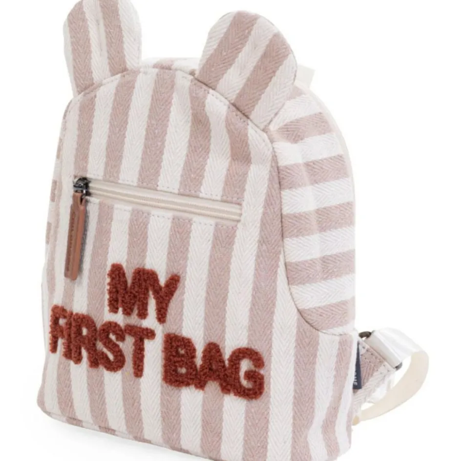Hot Childhome Sac à dos bébé My First Bag rayures nude-terracotta