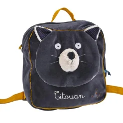 Sac à dos chat Alphonse Les Moustaches (personnalisable)|Moulin Roty Discount