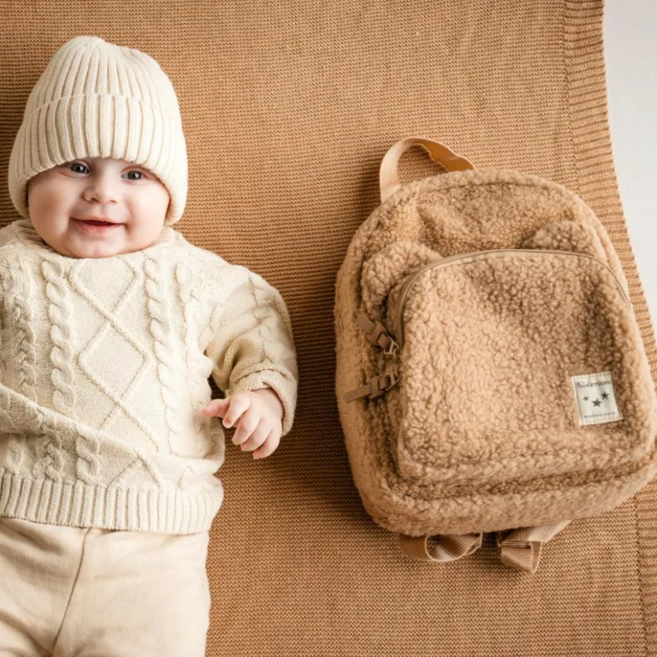 Clearance Kidzroom Sac à dos enfant Beary Excited Ours bouclette beige