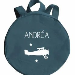 Sac à dos enfant bleu pétrole (personnalisable)|Les Griottes Discount