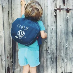 Sac à dos enfant bleu pétrole (personnalisable)|Les Griottes Discount