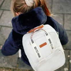 Sac à dos enfant Mini Club signature canvas off white|Childhome Online