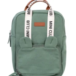 Sac à dos enfant Mini Club signature canvas vert|Childhome Outlet