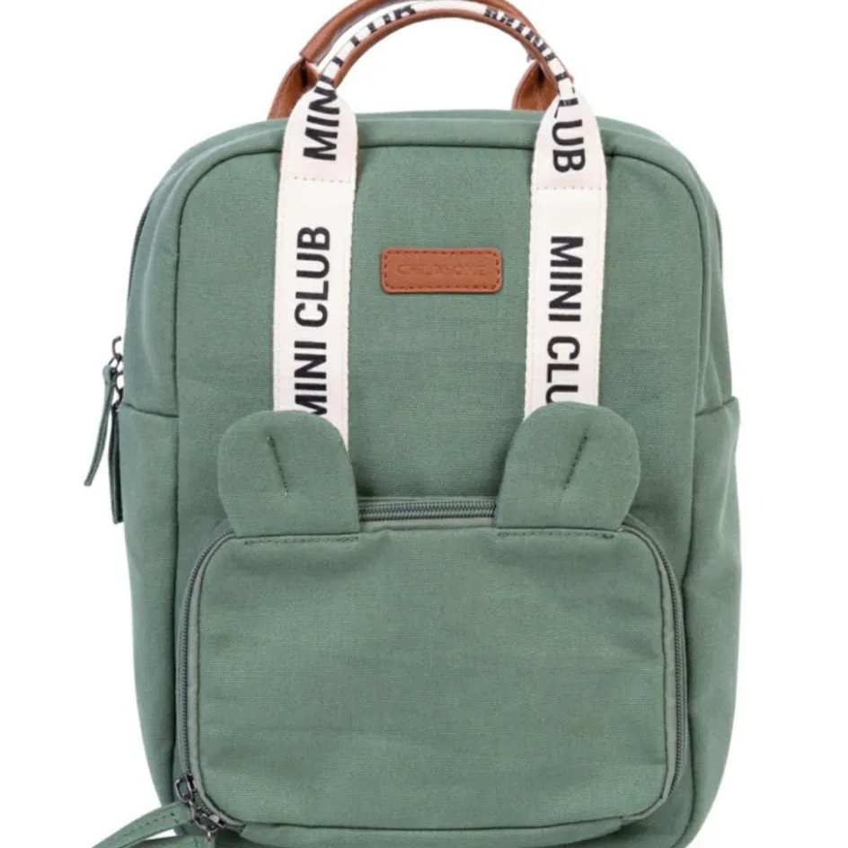 Sac à dos enfant Mini Club signature canvas vert|Childhome Outlet