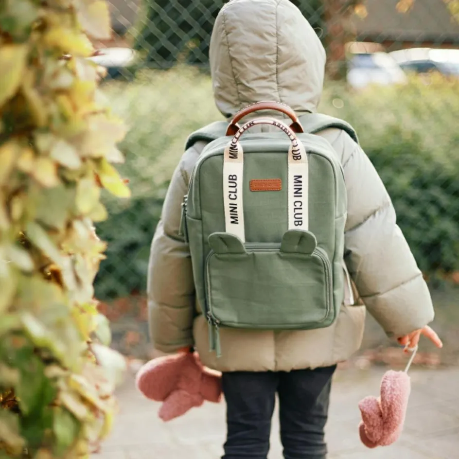 Sac à dos enfant Mini Club signature canvas vert|Childhome Outlet