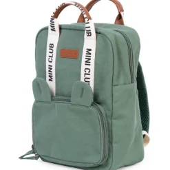 Sac à dos enfant Mini Club signature canvas vert|Childhome Outlet