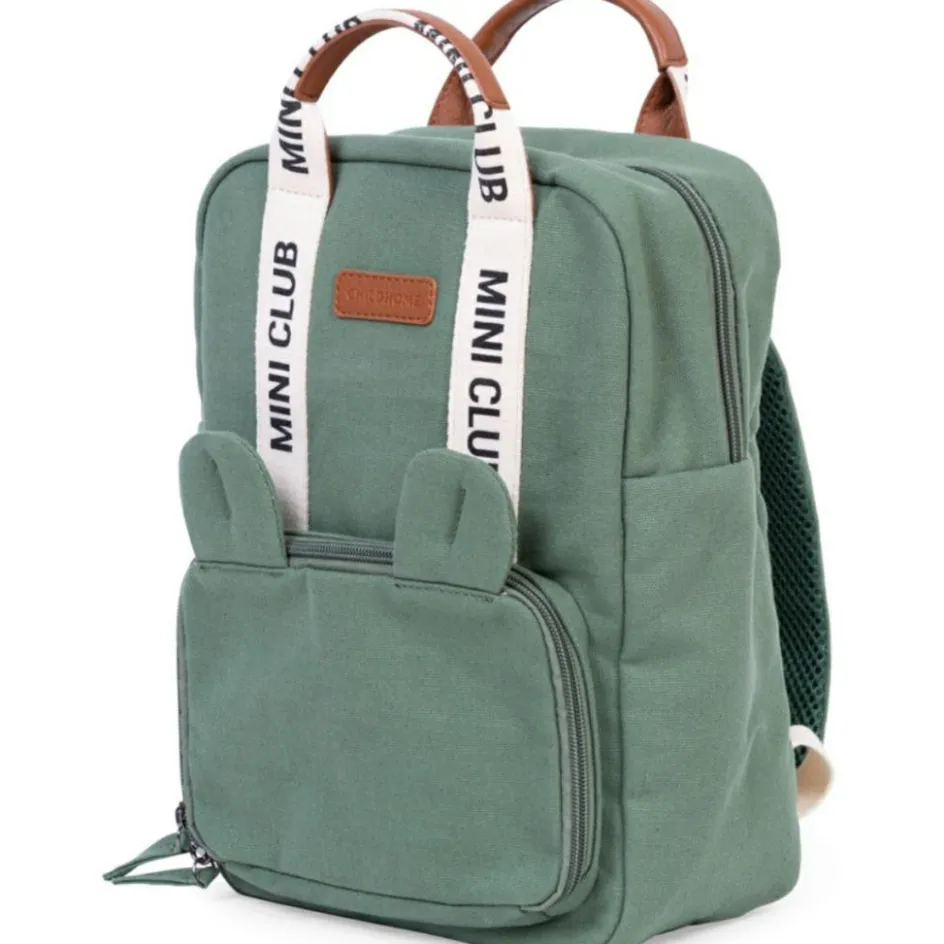 Sac à dos enfant Mini Club signature canvas vert|Childhome Outlet