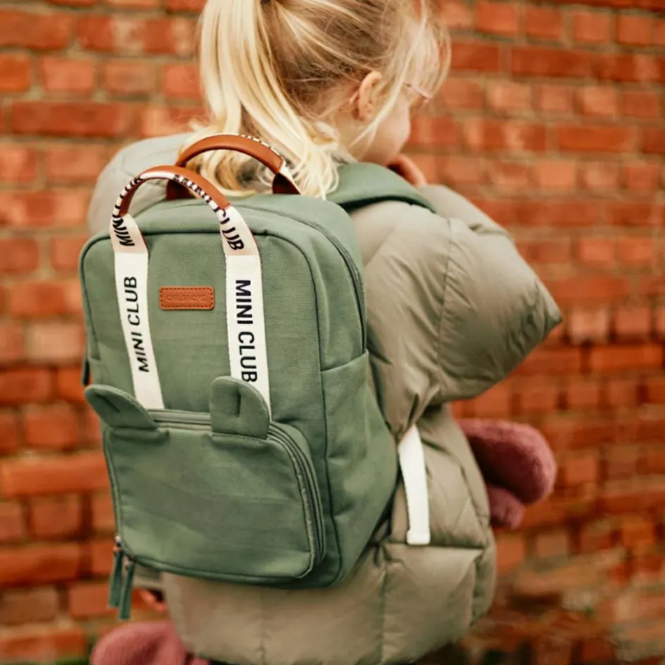 Sac à dos enfant Mini Club signature canvas vert|Childhome Outlet