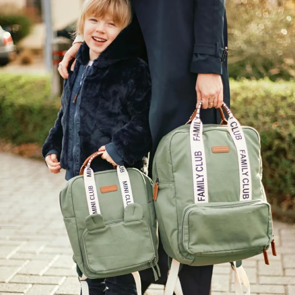 Sac à dos enfant Mini Club signature canvas vert|Childhome Outlet