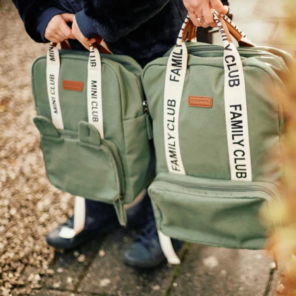 Sac à dos enfant Mini Club signature canvas vert|Childhome Outlet