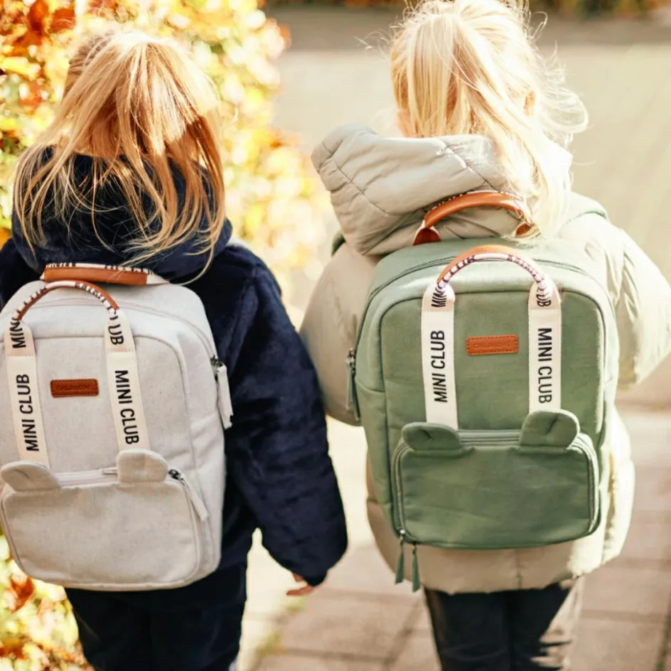 Sac à dos enfant Mini Club signature canvas vert|Childhome Outlet