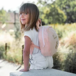 Sac à dos enfant rose poudré (personnalisable)|Les Griottes Sale